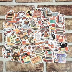 Cute Fall Reading Book Lover Stickers – Cozy Reading Autumn Aesthetic Set of 10