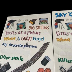 MAMBI sticker Sheets Set Of 2 Camera Pictures Smile 2001 Open & Missing