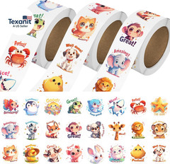 3 Rolls Animal Stickers for Kids, 1500 PCS Kids Stickers Bulk for Toddlers 2-4,