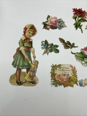 Lot Of 11 Victorian Scrap Ephemera For Collecting/ Scrapbooking Kids Floral