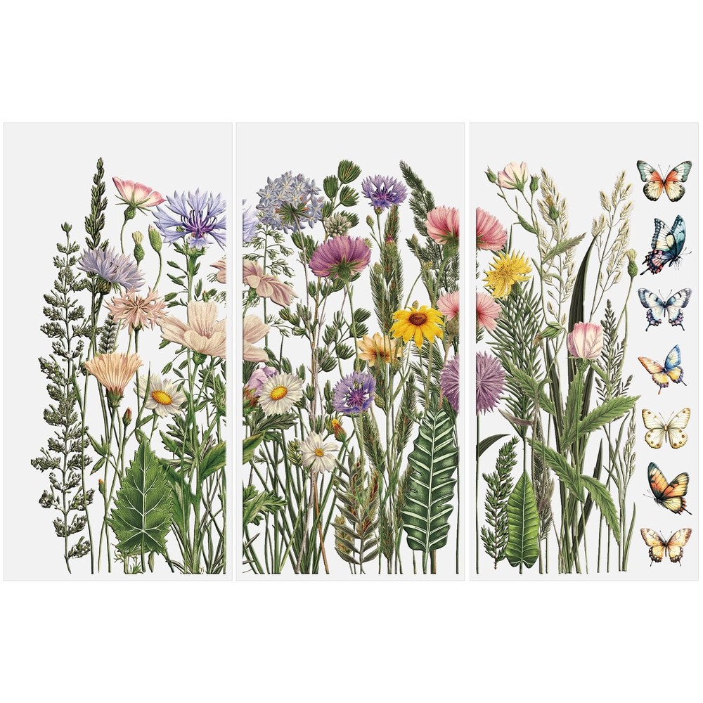 HICOHAND Rub on Transfers for Crafts, 3 5.91 x 11.81 inches, Wild Flowers
