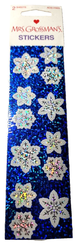 Mrs Grossman’s Brand New in Package Sparkle Snowflakes Stickers Prismatic 2003
