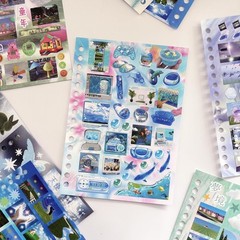 600+Dreamcore Japanese Sticker Book-30 Sheets Nature Sceneery Scrapbook Stick