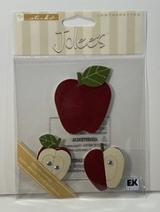 New Jolee’s APPLE Leatherette Dimensional Stickers 3 APPLES