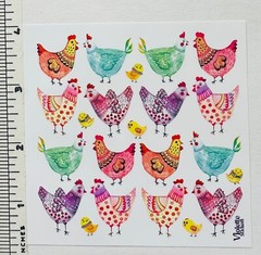 Violette Stickers Bright Counrty Chicken Love Craft Planner Supply Scrapbook