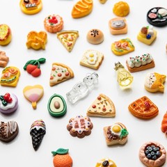 Slime Charms Food Cute Set – Mixed Lot Assorted Resin 10mm-25mm, A 100