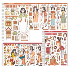 PaperDollzCo Fall and Halloween Themed Journal Yellow, Red, Green, Red