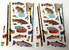 Lot of 2 Sheets MRS GROSSMAN’S FISHING Stickers 2013 Trout Pole Bait 4″ x 6.5″