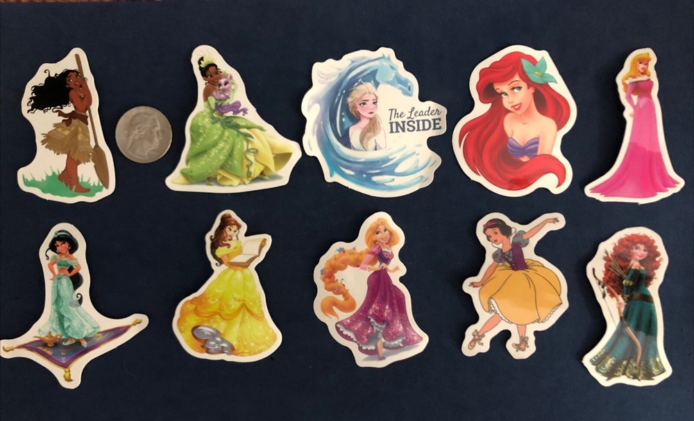 Disney Stickers – Lot of 10 – Disney Princesses – New – Free Shipping