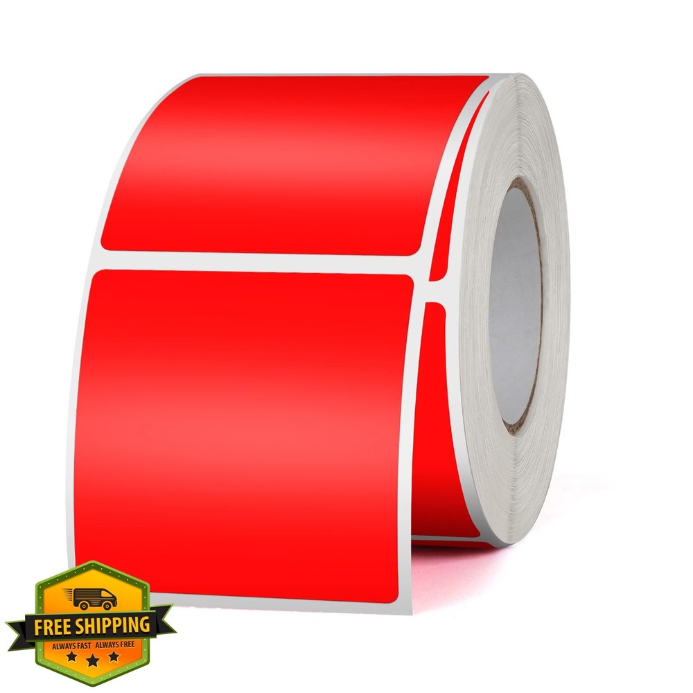 Meitaat Red Square Stickers 2×2 Inch Roll