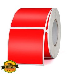 Meitaat Red Square Stickers 2×2 Inch Roll