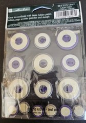 LAURA ASHLEY -ADHESIVE BUTTONS-15PC SET-EK SUCCESS-Violet solid & plaid
