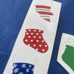 4 Mrs. Grossman’s Vintage Christmas Stocking Stickers Stars & Hearts RARE!!!