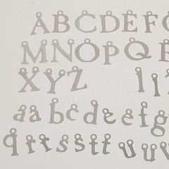 Making Memories Metal Letter Number Charms Upper Lower Case Silver FULL SET -A