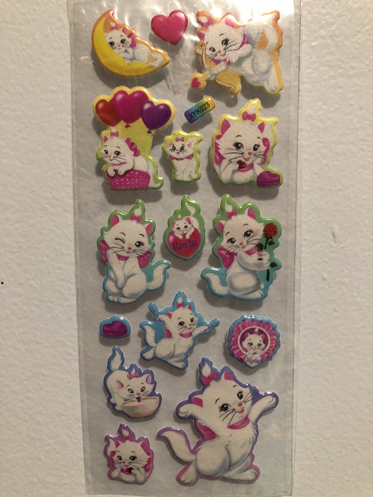 Disney Marie Cat Puffy Sticker Sheet Scrapbook Kids Diary Collection