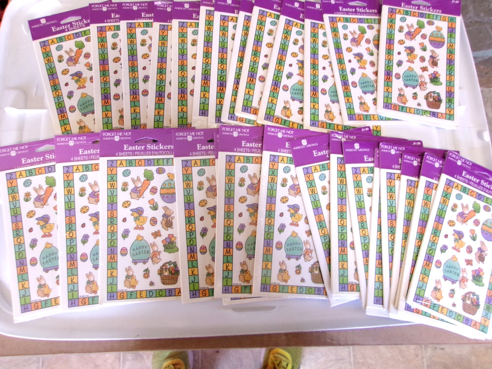 American Greetings forget me not Easter stickers lot of 29