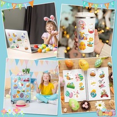 120PCS Easter Vinyl Stickers – Kids, Bunnies & Eggs Decor, Party Favors & Bas…