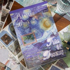 Vintage Scrapbook Stickers, 50 Sheets Aesthetic Oil Painting
