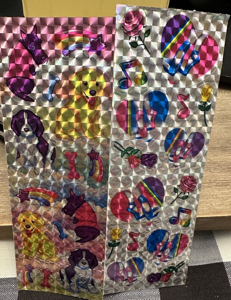 Vintage Lisa Frank Puppies Rainbow Ballet Ballerina Dance Prism Stickers