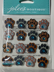 Jolee’s Boutique Glitter Paw Prints Stickers EK Success 16PC 50-21171 Sealed