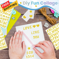 640 Pcs Gold Letter Stickers Glitter Alphabet Stickers, 8 Sheets 1 inch,
