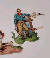 Vtg Cowboys Die Cuts + Farm Animals Mixed Lot 6 Crafts Journals Crafts Germany?