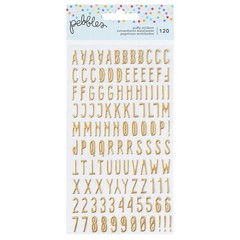 Pebbles ALL THE CAKE GOIL FOIL ALPHABET (120) PUFFY STICKERS scrapbook