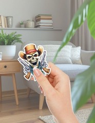 Cowboy Skull Western Vinyl Stickers Set Scrapbooking Laptop Water Bottle