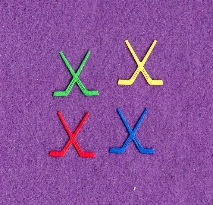 SPORTS HOCKEY STICKS die cuts school cards scrapbook