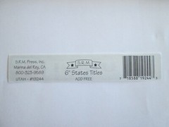 NEW S.R.M. Press Utah #19244 Header Sticker 6″ States Titles State Souvenir