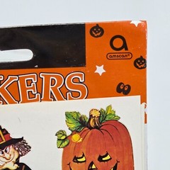 VINTAGE AMSCAN HALLOWEEN STICKERS NEW SEALED WITCH PUMPKIN BAT CAT BOO 4 SHEETS