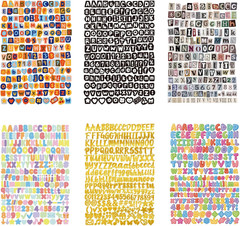 2100+ PCS Vintage Ransom Alphabet Stickers, 12 Sheets for Crafts and Journaling