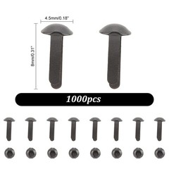 1000Pcs Mini Brads Fasteners Black Metal Paper Fasteners Iron Scrapbooking Brads
