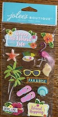 Jolees Living ISLAND LIFE VACATION PARADISE BEACH OCEAN SUMMER Scrapbook Sticker