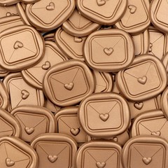 25Pcs Gold Heart Shaped Wax Seal stickers Self Adhesive Envelope Seal Stickers