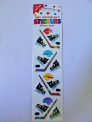 Vtg NIP Mrs. Grossman’s Stickers Ice Hockey Photo Safe 3 Sheets Skates Sport