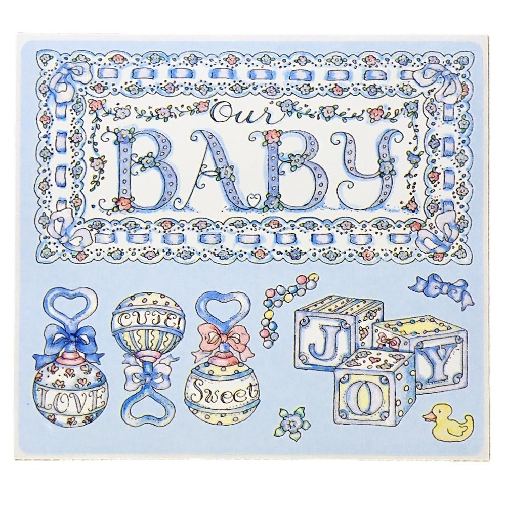 Frances Meyer Baby Stickers – Rare Vintage Baby Shower Sticker Sheet – Crafts