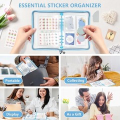 Sticker Organizer Binder Storage Book A5 Reusable Sticker Book Collecting Hol…