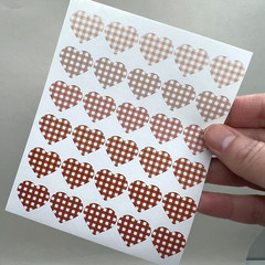 Heart Star Dot Stickers Brown Gingham 6 Sheet Bullet Journal Planner Scrapbook