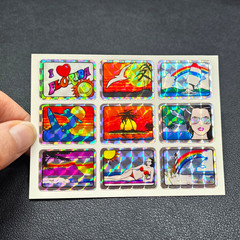 Vintage 80’s 9 Small Prism Florida Tropical Rainbow Beach Vending Stickers Sheet