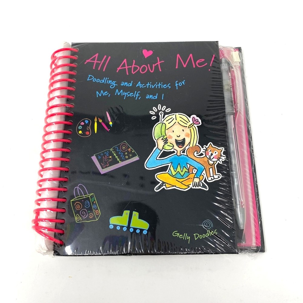 2000’s Vintage Activity Doodle Book All About Me Stickers Stencils Photo Corners