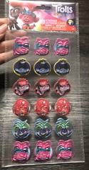 Dream Works Trolls World Tour 3D Metallic Stickers – 18 Stickers
