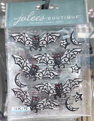 Jolee’S Boutique Black & Silver Bats Moons And Stars Stickers Red Gems Eyes
