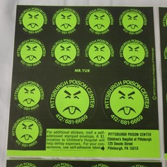 lot of 1972 Mr. YUK Pittsburgh Poison Control Sticker Sheet Children’s Hospital