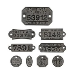 BRAND NEW Tim Holtz idea-ology Vintage style Factory Tags Embellishments