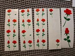 Vintage Mrs Grossman’s ROSE Scrapbook Stickers 2 Sizes Floral Red