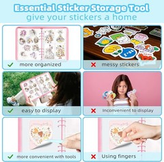 Elegant A5 Sticker Organizer Binder with Glitter Cover & Complete Storage Set
