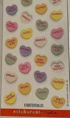 Vtg NOS Hallmark STICKERONI CANDY HEARTS STICKERS *7 Sheets Only*