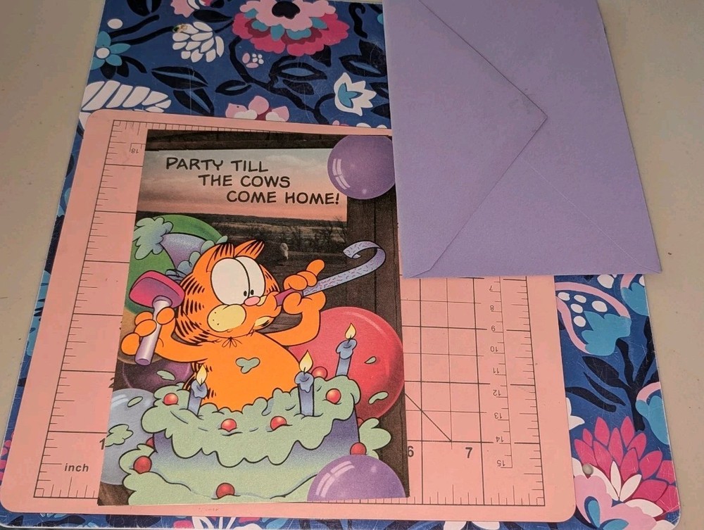 Hallmark Garfield Greeting Card Birthday Party Till Cows Come Home w/Envelope