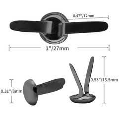 300 PCS Black Mini Round Brads 8 x 12mm Metal Paper Fasteners for Crafting
